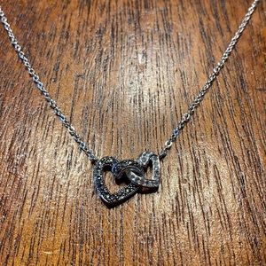 Silver necklace with hearts
